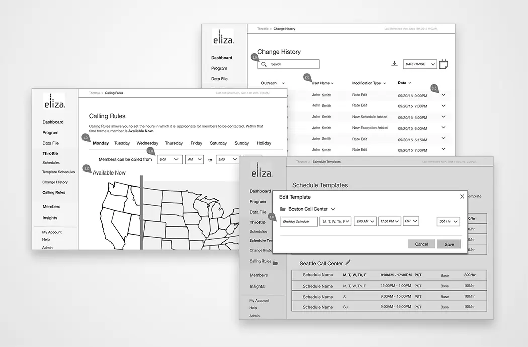 Eliza wireframe design