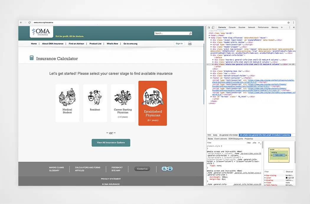 OMA Insurance UX Web Front End Code