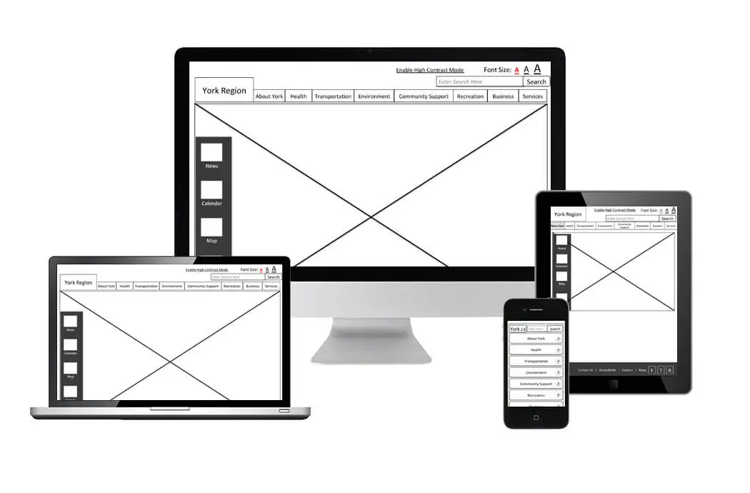 York Region Wireframe Design